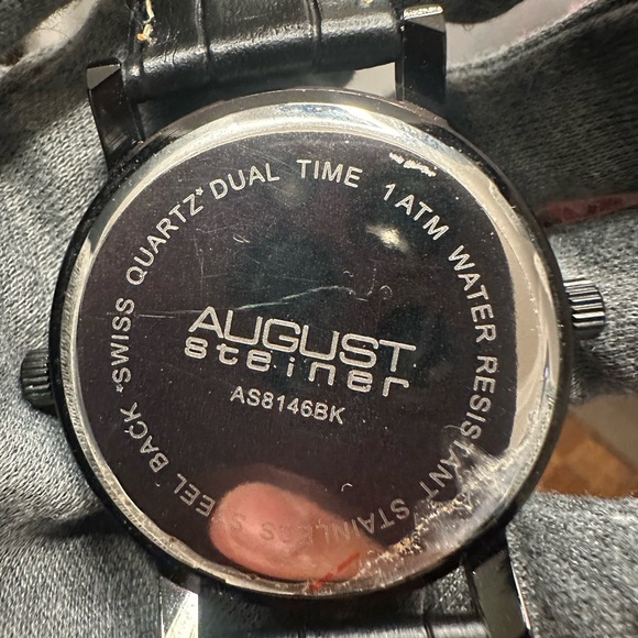 August Steiner Black Dual Time Quartz Watch - Picture 4 of 5